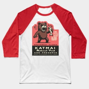 Katmai National Park Vintage Funny Bear Baseball T-Shirt